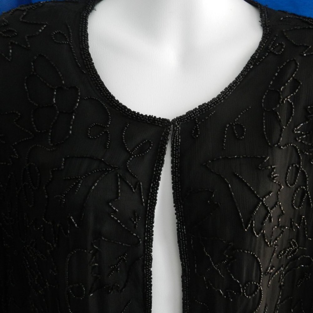 Vintage beaded jacket for evening or special occasion, fully lined, long sleeves